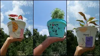 3 Easy DIY Planter | Pot Painting Ideas | How to Decorate Old Pot