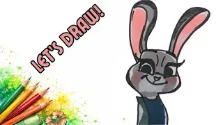 How to Draw Judy Hopps 🐰 Easy Cartoon Drawing for Kids | Zootopia Art Series