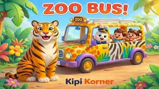 The Wheels on the Bus Go Round and Round 🚌 Animal Zoo Song for Kids