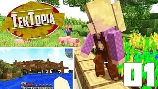 TekTopia | Ep.1 - Let's Build a Shipwrecked Town Hall! - Minecraft Modded Survival