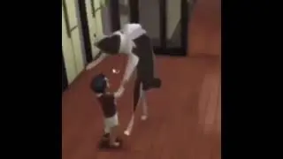 sims cursed dog hugs kid