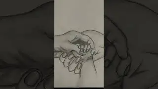 Hand holding sketch || #sketching #hand #baby #parents  #art