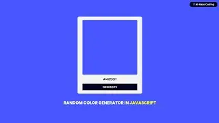 JavaScript Random Color Code Generator | JavaScript Project For Beginners | JS Tutorial