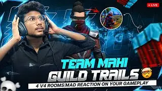 FREE FIRE LIVE IN TELUGU GUILD TRAILS AND4V4 ROOMS AND MAD REACTION🔥 ON YOUR GAMEPLAY❤️WITH FACECAM🤯