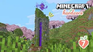 Building a Magical, Aesthetic Nether Portal Design in Minecraft Hardcore #7