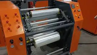 500mm semi auto casting film rewinding and slitting machine;Test process of stretch film rewinder