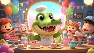 Кафе &laquo;Уголок крокодила&raquo; 🐊☕ | Веселая английская детская песенка для детей | Детские песни