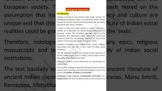 Meaning of Indological approach and   Introduction of GS Ghurye Notes 5th sem.##basociology