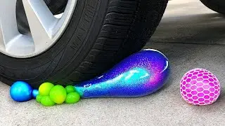 Crushing crunchy & soft things by car! -water balloons, fruits, vegitables, snacks etc.