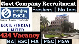 EDCIL Govt Recruitment |Counselor Post| Fresher # nofees