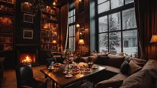 Cozy Winter Christmas Space ❄️ Jazz Piano and Fireplace | Tranquil Jazz Atmosphere