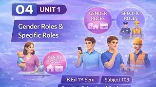 B.Ed 1st sem | Unit 1 | Gender School and Society(103), Gender roles and specific roles