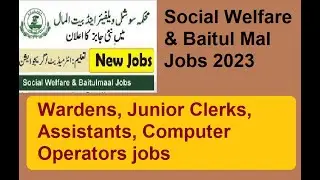Social Welfare & Baitul Mal Jobs 2023 for Wardens, Junior Clerks, Assistants, Computer Operators