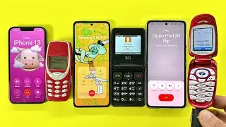 Incoming Outgoing Call/ iPhone13 calling Nokia3310,Samsung ZFlip3+BQ pocket,OPPO N2Flip+Samsung X460