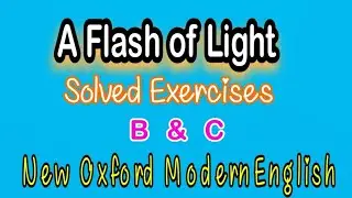 A Flash of Light | Solved Exercises B & C | New Oxford Modern English