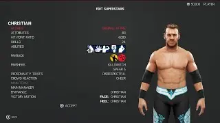 WWE 2K19 Christian Stats & Attributes