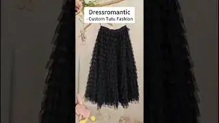 Black Tulle Skirt, Tiered tulle skirt by Dressromantic #tulleskirt #weddingoutfit #blackoutfits