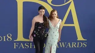 Madeline Brewer and Tanya Taylor at the 2018 CFDA Fashion Awards red carpet in New York