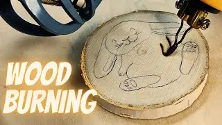 ASMR HOBBY. Mini hare pyrography (wood burning)