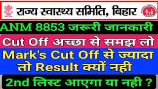 बिहार स्वास्थ्य विभाग 8853 ANM Notice/Bihar 8853 ANM Joining Date/SHSB ANM Cut off/anm exam marks