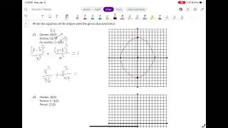 Chapter 10   Writing Equations of Ellipses Examples 1 and 2