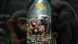 Jungle Me Ek Anokhi Dosti 💔➡️❤️ | Baby Monkey, Elephant & Tiger | Silent Emotions