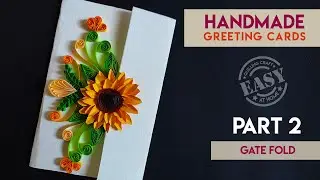 Handmade Quilled Greeting Card - Gate fold