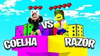 QUEM SOBREVIVER MAIS NA ILHA DE LUCKY BLOCKS COLORIDAS VENCE NO MINECRAFT ! (Valendo Desafio)