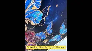 The Dance of Butterflies Framed Crystal Glass Painting