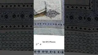 Shades of blue and grey on white exquisite handblock on double bedsheet  #bedsheetset