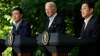 MINI-OTAN, Biden mostra for&ccedil;a em encontro in&eacute;dito com Jap&atilde;o e Coreia do Sul
