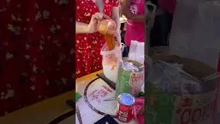 Popular Street food drink long queue - thai street food