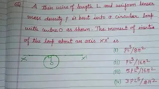 A thin wire of length L and uniform linear mass density p is bent into.. | jee mains physics