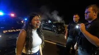 Indian woman arrested for DUI after 2x Over The Limit, crashing car with two flat tires