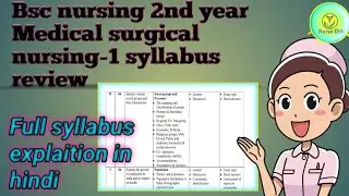 #Bsc nursing 2nd year #Medical surgical nursing-1 syllabus review in Hindi,full syllables of ||msn1