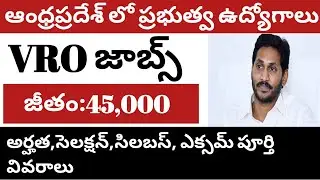 LATEST GOVT JOBS IN AP/LATEST GOVT JOBS 2019/AP VRO NOTIFICATION 2019/AP JOBS 2019/