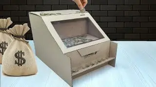 Cómo hacer Una MÁQUINA DE MONEDAS Con cartón ! Muy fácil !