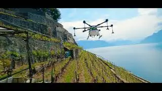 Vineyard spray UAV in Lavaux, Switzerland with Drone Precision Suisse