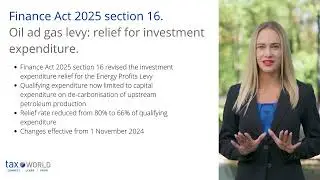 Finance Act 2025 section 16. Oil ad gas levy: relief for investment expenditure.