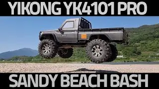 YIKONG YK4101 PRO LC70 THE FIRST RUN(AMEWI RCX10 CRAWLER RC CAR YK4 SANDY BEACH BASHING)
