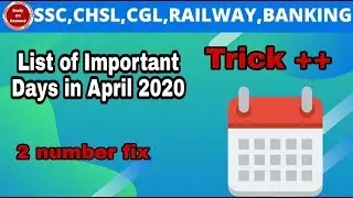 All Important Days and Themes April 2020 || by study on demand  Trick++