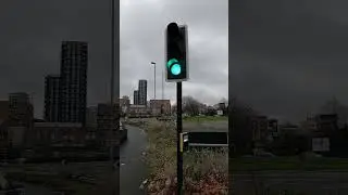 Greenwich: Blackwall Tunnel South Approach Offslip Siemens Helios CLS Traffic Lights Toucan Crossing