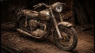 ASMR Motorbike Restoration of Chrome Silver Triumph Bonneville T120 1967 from Abandoned Condition