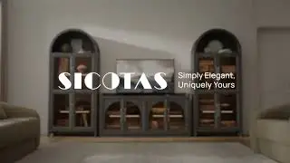 SICOTAS Helio Display Cabinet with Glass Doors - Dark Grey Oak