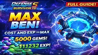 Defence legend 5: Survivor TD |How much, GEMS and EXP will it take for the BEN  hero, to max it.