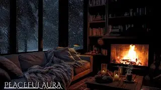 Cozy Winter Night Ambience ❄️🔥 | Fireplace & Snowfall | Deep Sleep & Relaxation 3 Hours