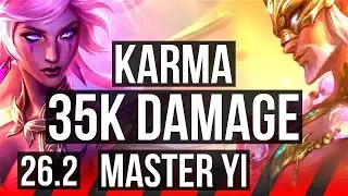 KARMA vs MASTER YI (TOP) | 35K damage, Perfect KDA: 11/0/6 | EUW Diamond | 26.2