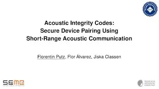 Acoustic Integrity Codes | ACM WiSec 2020