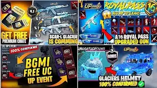 BGMI A16 ROYAL PASS IS HERE | PREMIUM CREATE GLICIER INFORNO HELMET | 4.1 UPDATE ALL NEW FUTURES 