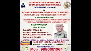 New Criminal Laws Training Inaugural Programme  - D.V Guruprasad , IPS , DG - CID , Home Gaurds.